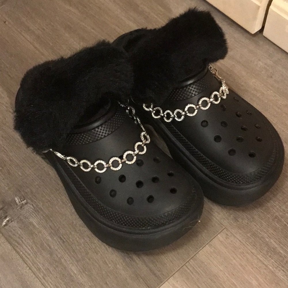 Crocs Stomp Lined Platform Clog - Black